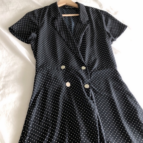 Zara Dresses & Skirts - Zara dotted blazer style romper with button